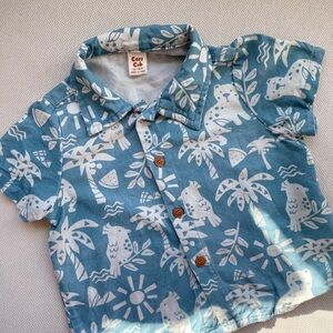 Blue Patterned Kids Shirt